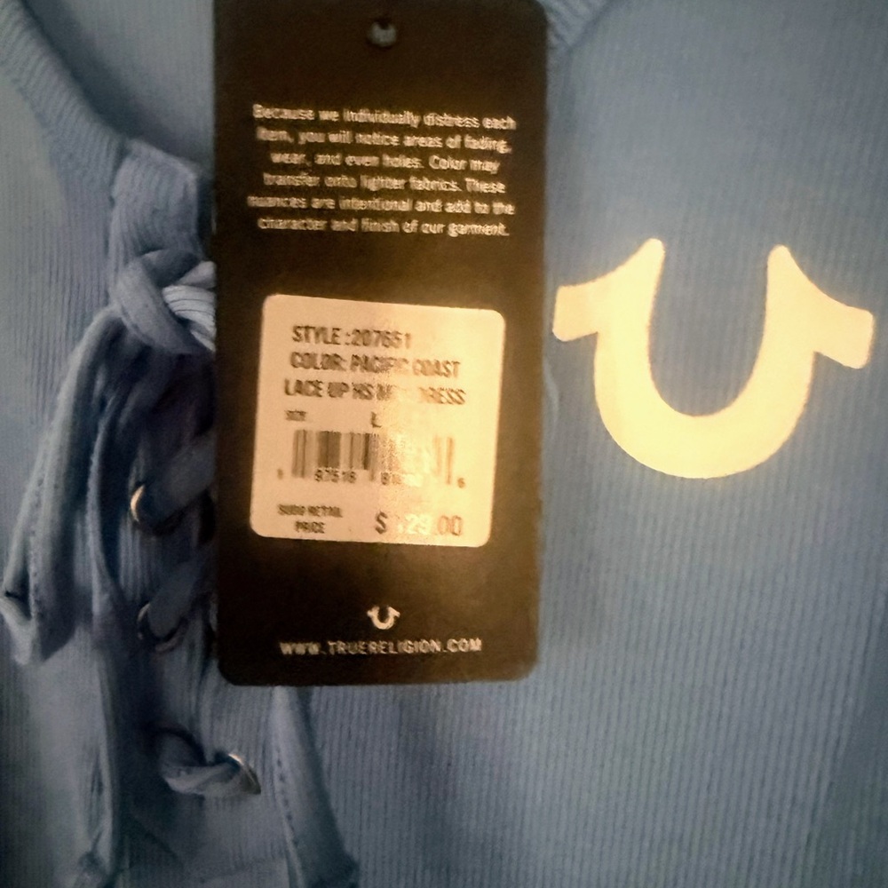 True Religion Blue midi dress NWT - Picture 3 of 15
